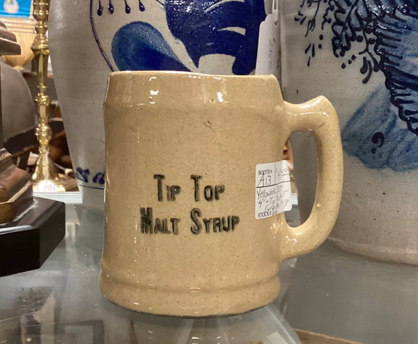 Tip Top Malt Syrup 1930's Pottery Advertising Mug