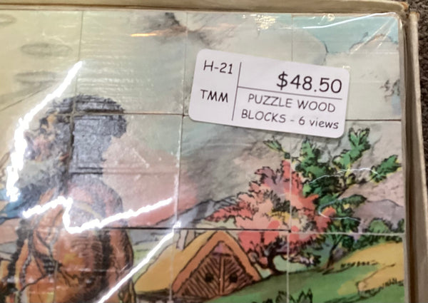 Vintage Wooden Block Puzzle Made in Czechoslovakia