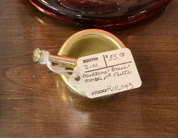 Miniature Brass Abbott Advertising Mortar & Pestle