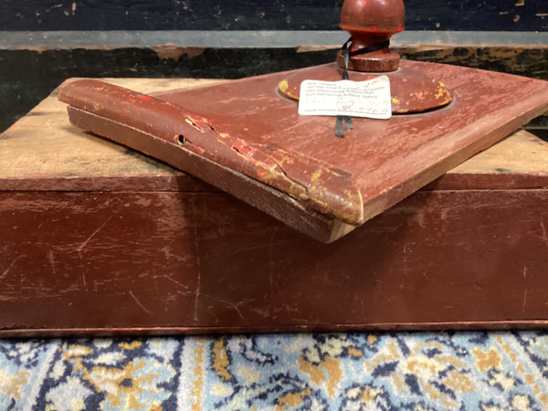 Primitive Painted Wood Slide Top Spice Box