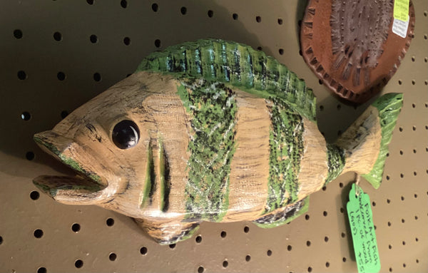 Folk Art Carved & Painted Wood Fish Wall Hanging