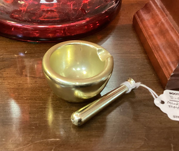 Miniature Brass Abbott Advertising Mortar & Pestle