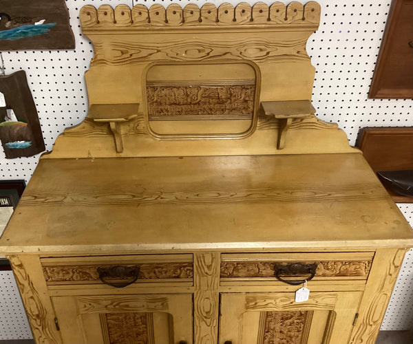 Antique Lancaster County Pa Ocher Grained Jelly Cabinet