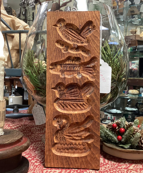 Wooden Cookie Mold Fish & Fowl