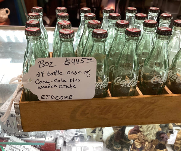 Miniature 24 Coca-Cola Bottles in Wooden Crate