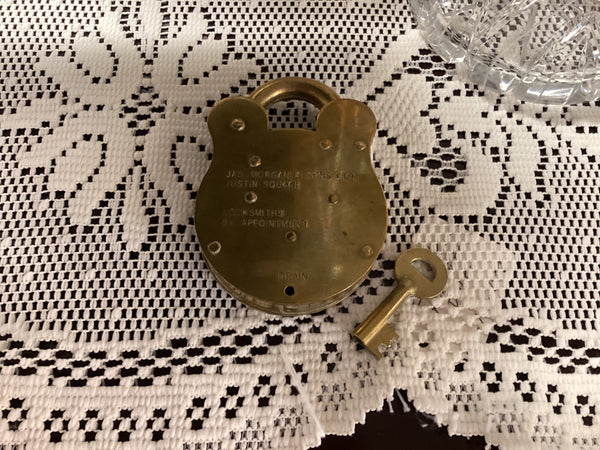 Antique Squire Brass Lock & Key
