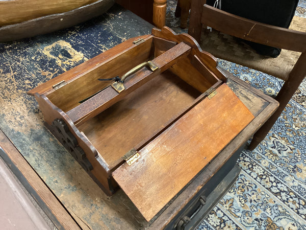 Antique Wooden Sewing Box