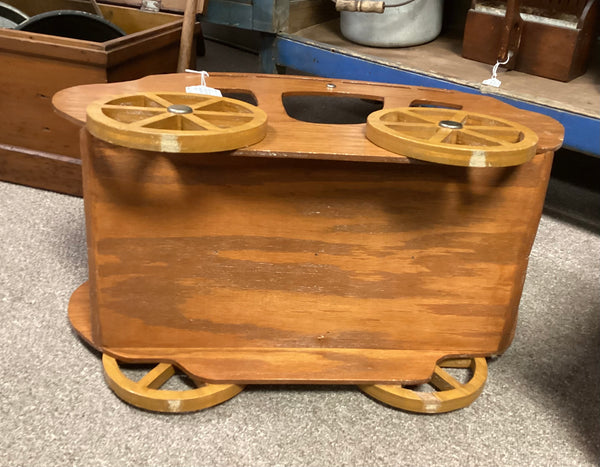Hand Crafted 1950 Wooden Stage Coach Magazine Rack