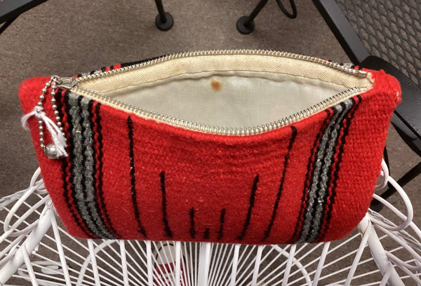 Vintage Woven Wool Zippered Pouch