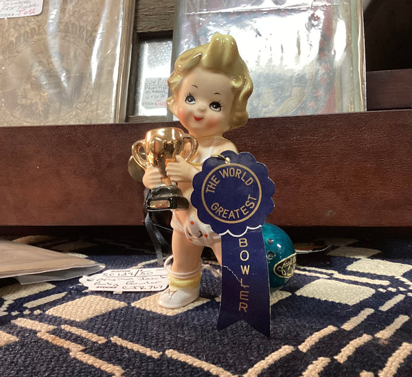 Josef Originals Baby Girl Worlds Greatest Bowler  Figurine