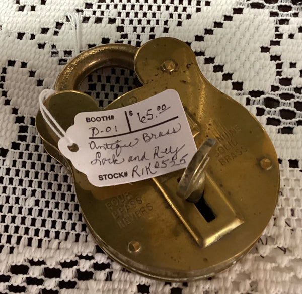 Antique Squire Brass Lock & Key