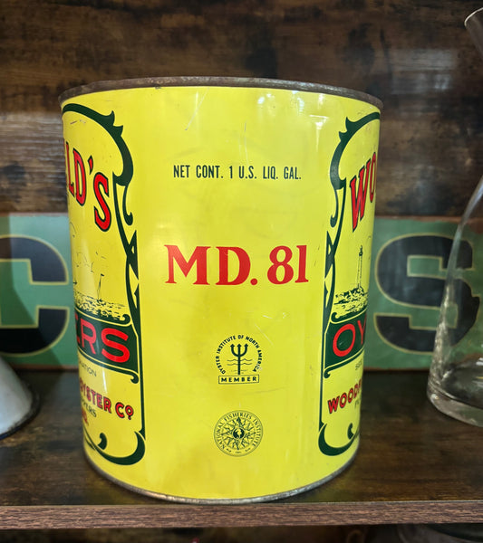 Woodfield's Fresh Oysters Advertising Tin