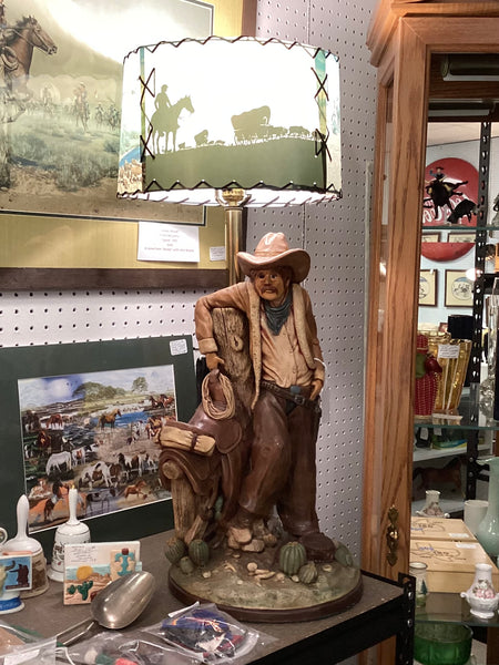 Apsit Brothers of California 1979 Cowboy Lamp w/ Shade
