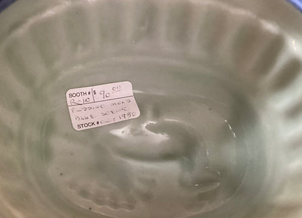 Ironstone Pudding Mold Blue Victorian Scene