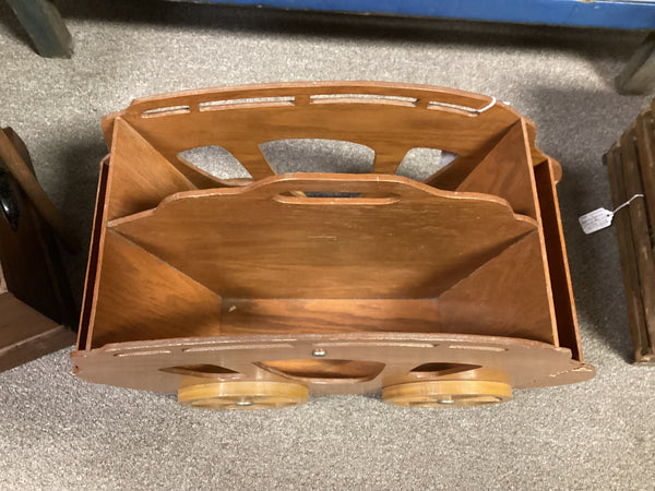Hand Crafted 1950 Wooden Stage Coach Magazine Rack
