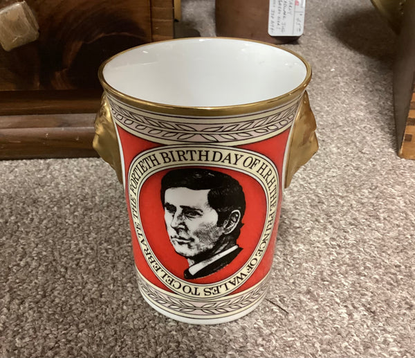 Caverswall Prince Charles 40th Birthday Celebration Lion Head Beaker Limited Edition