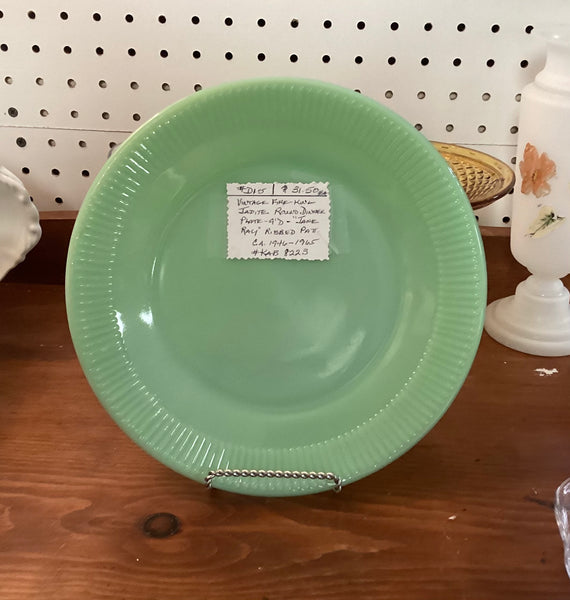 Fire King Jane Ray Jadite 9" Dinner Plate