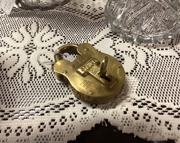 Antique Squire Brass Lock & Key