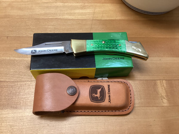Case John Deere Folding Knife w/ Sheath