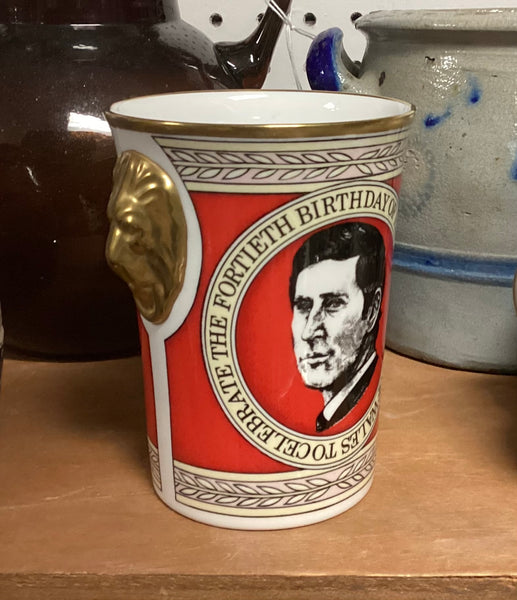 Caverswall Prince Charles 40th Birthday Celebration Lion Head Beaker Limited Edition