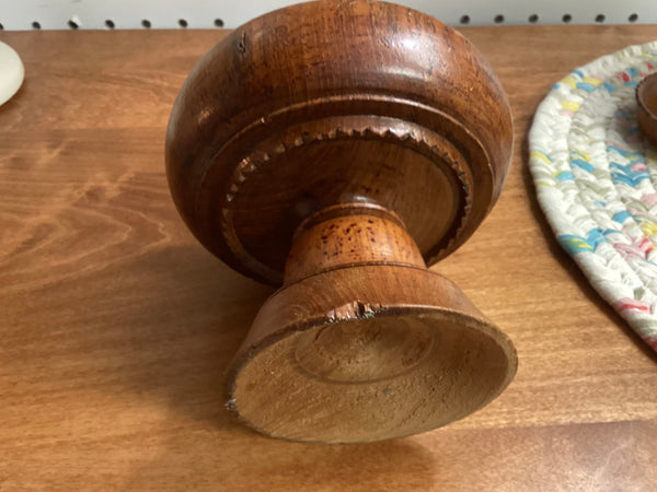 Turned Burl Wood Sugar Bowl w/ Lid
