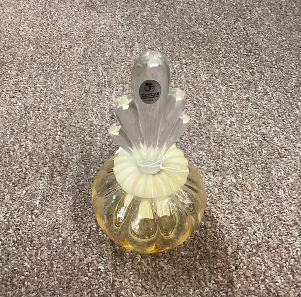 Fenton Yellow Glass Perfume Bottle w/ Stopper