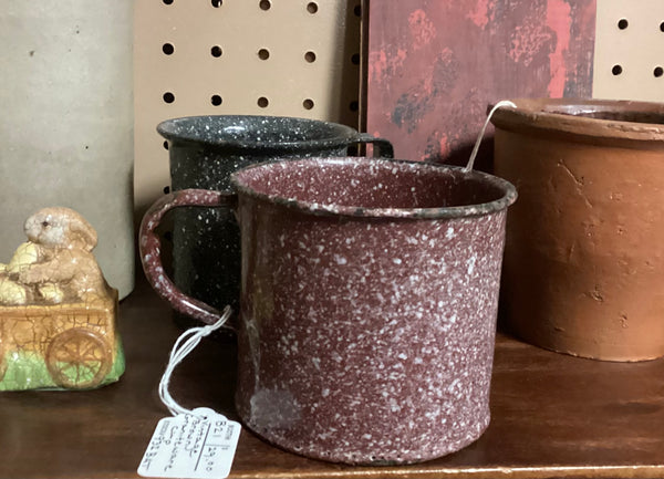 Vintage Brown Graniteware Cup
