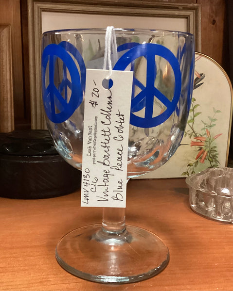 Bartlett Collins Vintage 1970's Blue Peace Goblet