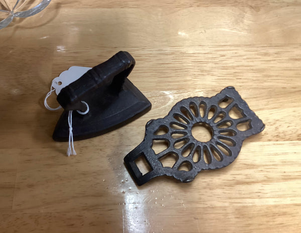 Antique Finishing Iron w/ Trivet