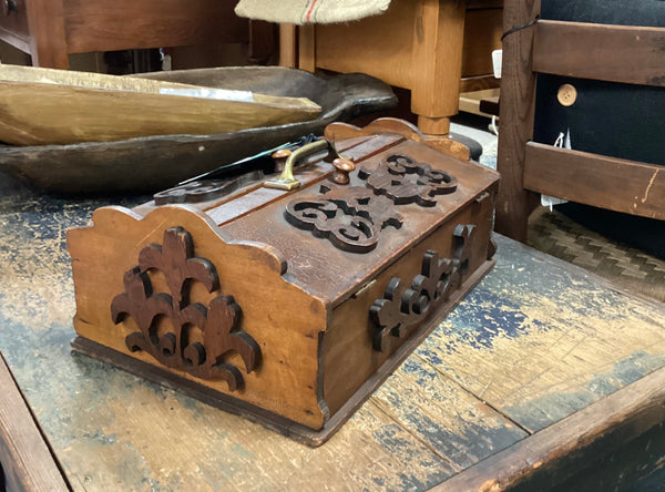 Antique Wooden Sewing Box