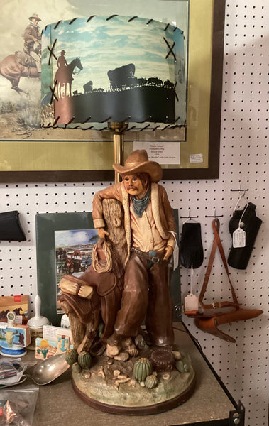Apsit Brothers of California 1979 Cowboy Lamp w/ Shade