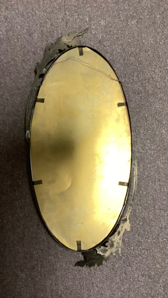 Antique Oval Ornate Metal Frame w/ Print of Woman