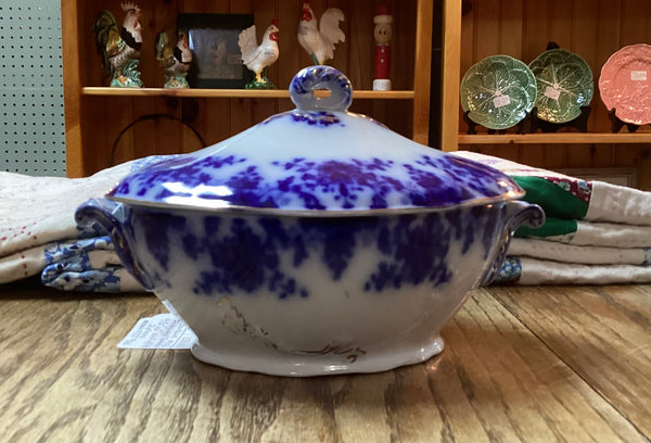 Ridgway Flow Blue Tureen w/ Lid