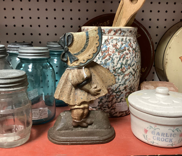Painted Cast Iron Sunbonnet Sue Doorstop