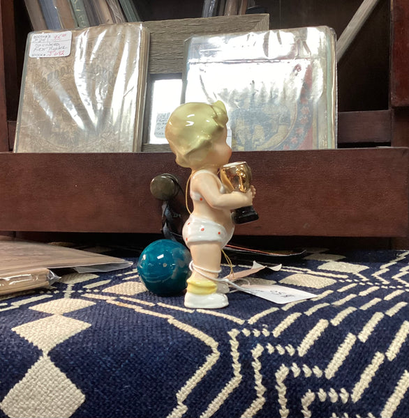 Josef Originals Baby Girl Worlds Greatest Bowler  Figurine