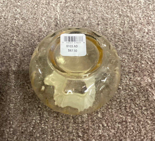 Fenton Yellow Glass Perfume Bottle w/ Stopper