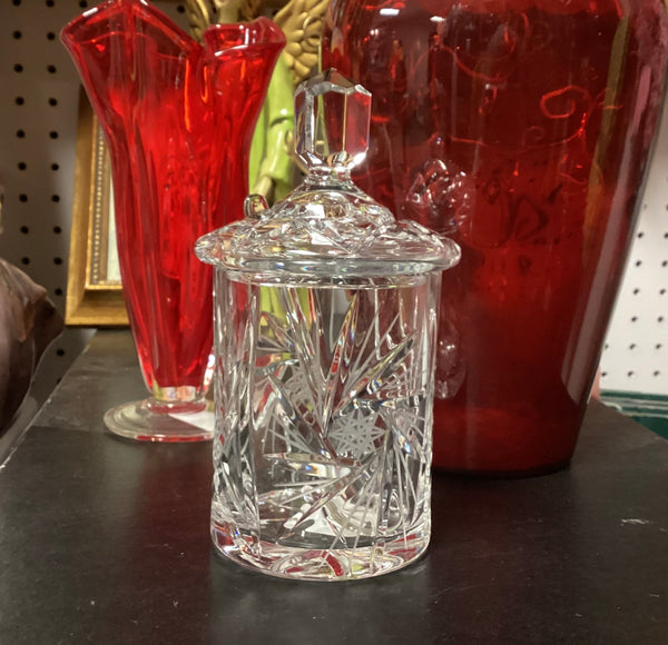 Pinwheel Crystal Jam Jar w/ Lid, Spoon