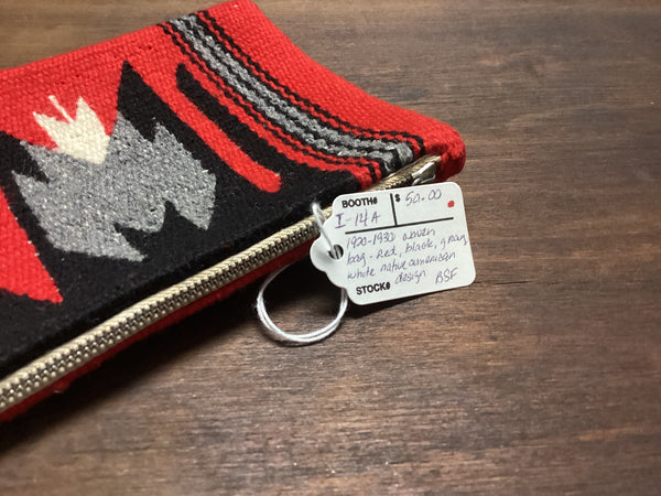 Vintage Woven Wool Zippered Pouch