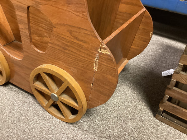Hand Crafted 1950 Wooden Stage Coach Magazine Rack
