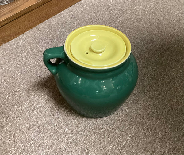 Hall Green and Yellow Bean Pot #783