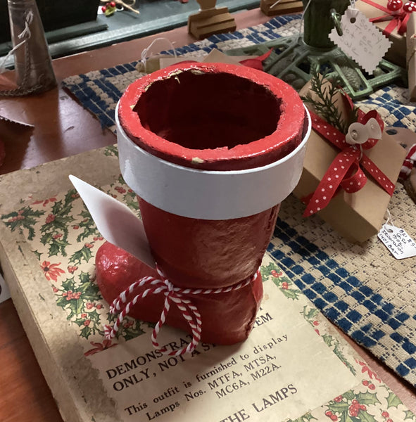 Pulp Paper Santa Boot Candy Container