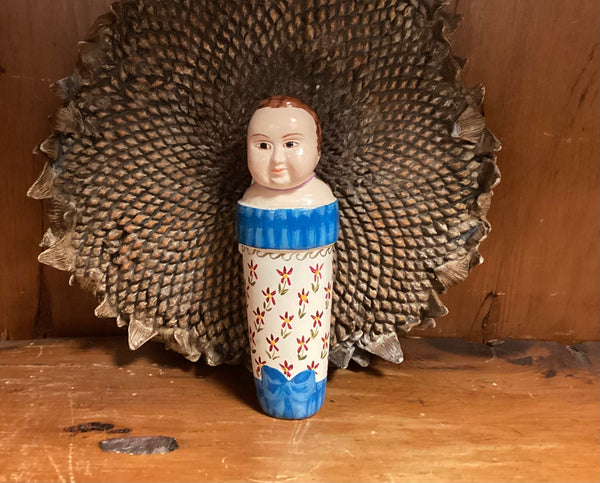 Painted Wooden Peg Doll