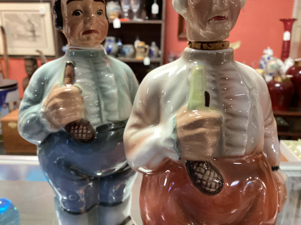 Pair Figural Dueling Decanters Made in Japan #5021
