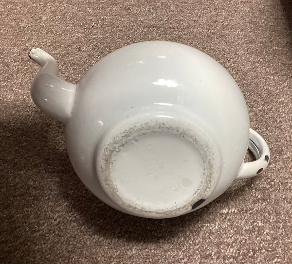 White Enamelware Teapot