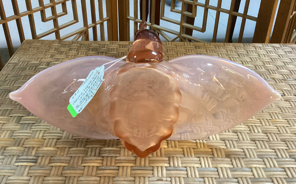 Duncan & Miller Pink Opalescent Glass Swan Console Bowl