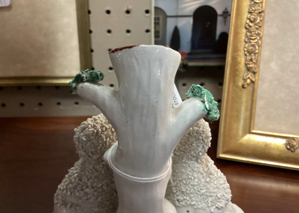Staffordshire Confetti Poodles Spill Vase w/ Quill Holder