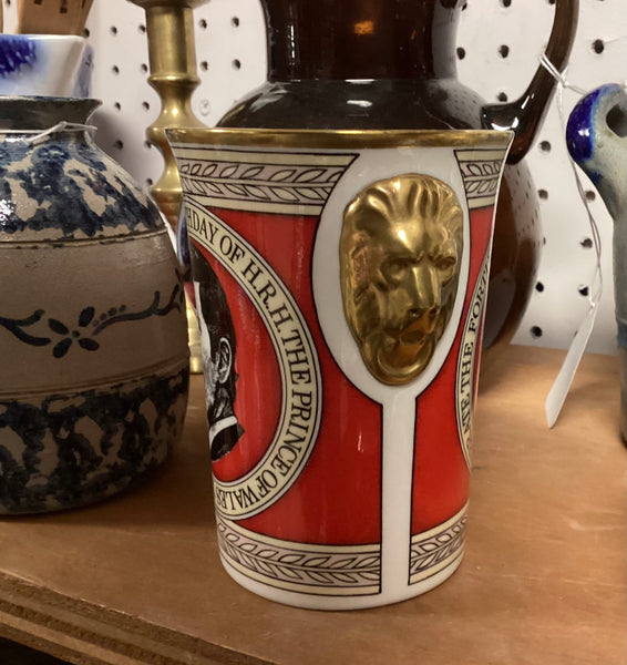 Caverswall Prince Charles 40th Birthday Celebration Lion Head Beaker Limited Edition