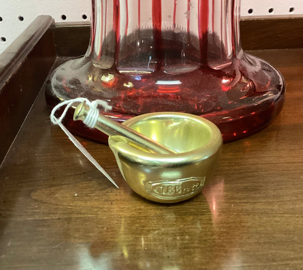 Miniature Brass Abbott Advertising Mortar & Pestle