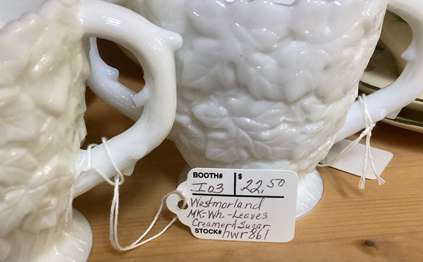 Westmoreland White Milk Glass "Bramble" Cream & Sugar Set