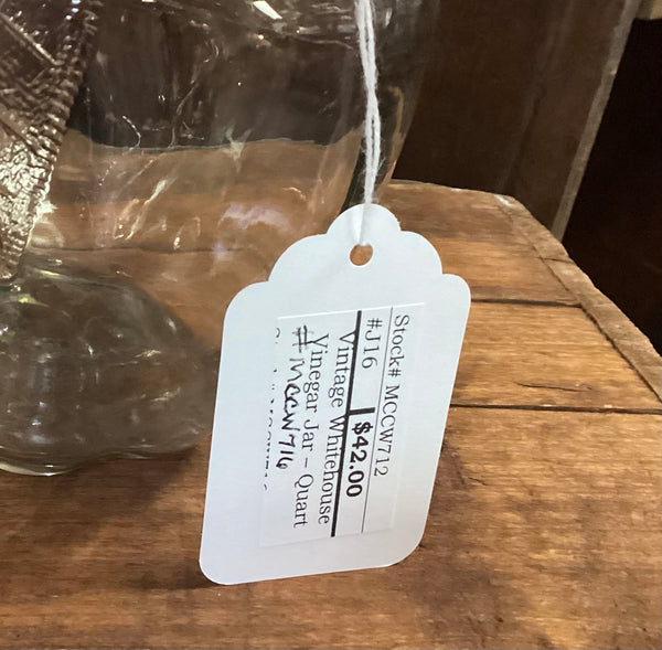 White House Vinegar Apple Shaped Quart Bottle